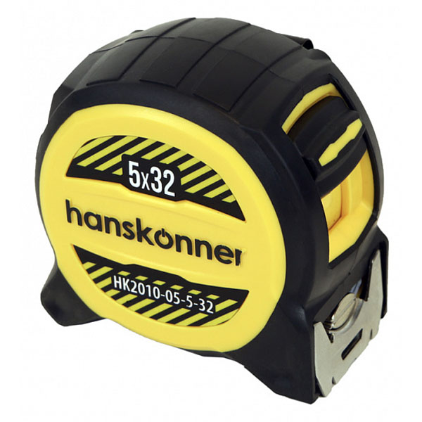 Рулетка Hanskonner MagnetForce3 5 м х 32 мм магнитная, противоударный обрезиненный корпус (HK2010-05-5-32)