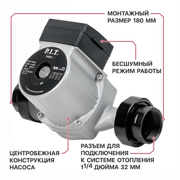 Насос циркуляционный P.I.T. POG32-S (POG32-S)