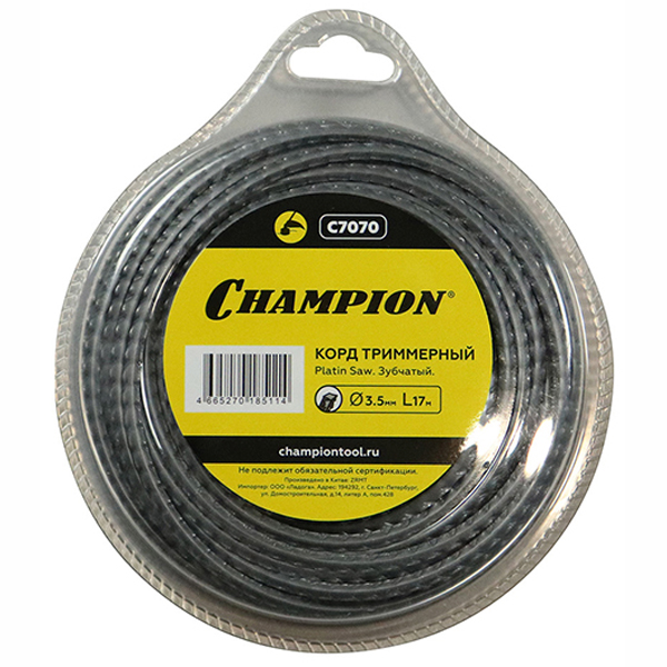 Леска триммерная CHAMPION зубчатая Platin Saw 3,5 мм 17 м (C7070)
