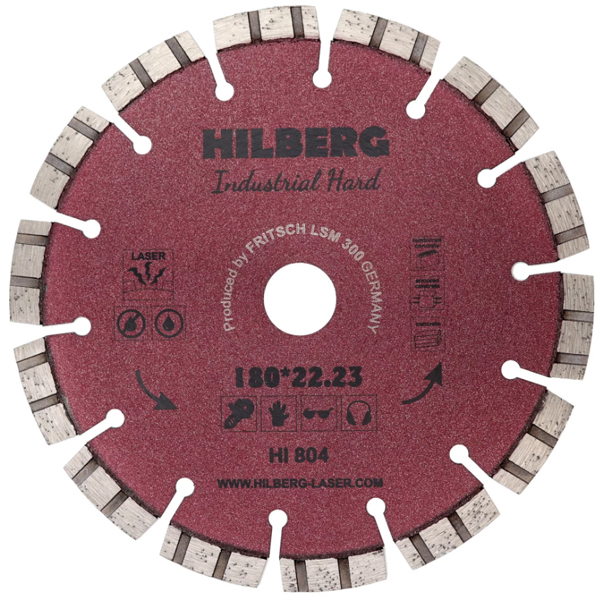 Диск алмазный сегментный HILBERG Industrial Hard 180 х 22,23 мм бетон (HI804)