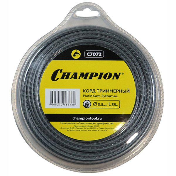 Леска триммерная CHAMPION зубчатая Platin Saw 3,5 мм 35 м (C7072)
