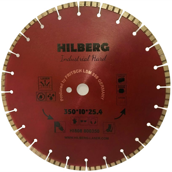 Диск алмазный HILBERG Industrial Hard 350 х 25,4/12 мм армированный бетон (HI808)