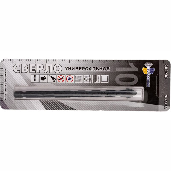 Сверло по керамике и стеклу TRIO-DIAMOND 10 мм универсальное (430110)