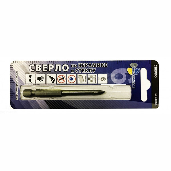 Сверло по керамике и стеклу TRIO-DIAMOND 6 мм (430006)