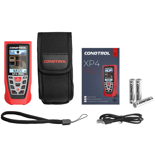 Дальномер лазерный CONDTROL XP4 Pro до 150 м, красный луч, 3 х 1,2В ААА LR03 850 мАч Ni-MH (1-4-086)