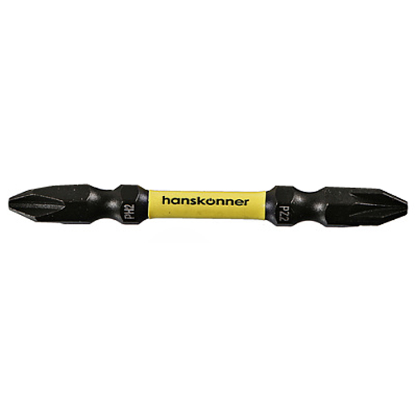 Бита Hanskonner ImpactPower PH2 х PZ2 х 65 мм двусторонняя торсионная (HPH2PZ2-65DT)