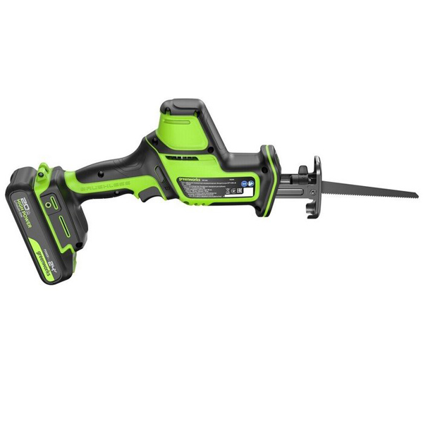 Пила сабельная аккумуляторная Greenworks GPT-CRS-25 1 х 2,0 Ач (1200507CUA)