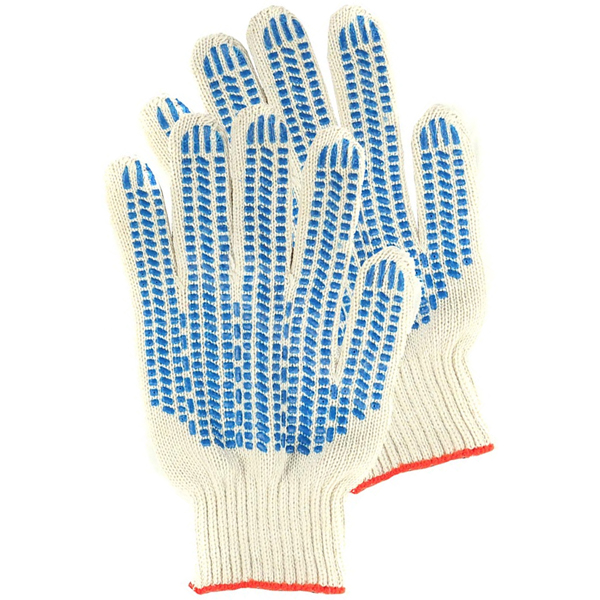 Перчатки х/б с ПВХ 8 ниток 7,5 класс вязки ПРОТЕКТОР ЛЮКС