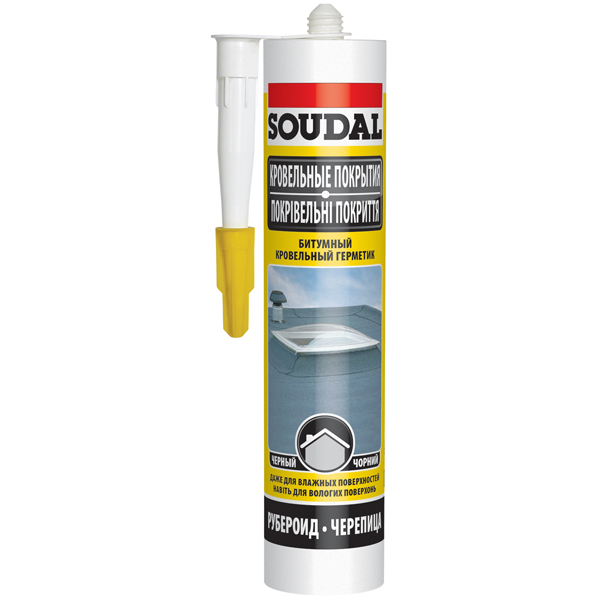 Герметик кровельный черный SOUDAL 280 мл (118299)