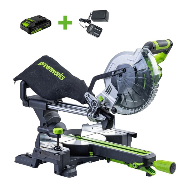 Пила торцовочная аккумуляторная Greenworks GD24MS216 1 х 2,0 Ач (1501707UA)