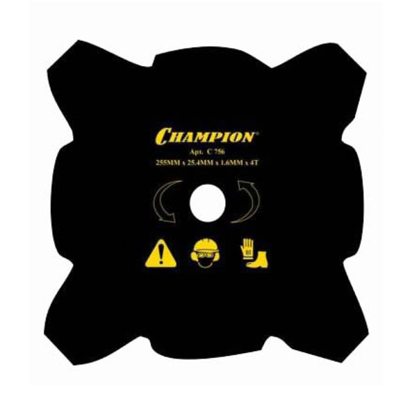 Нож для жесткой травы CHAMPION 4z х 255 х 25,4 мм тип В (C5106)