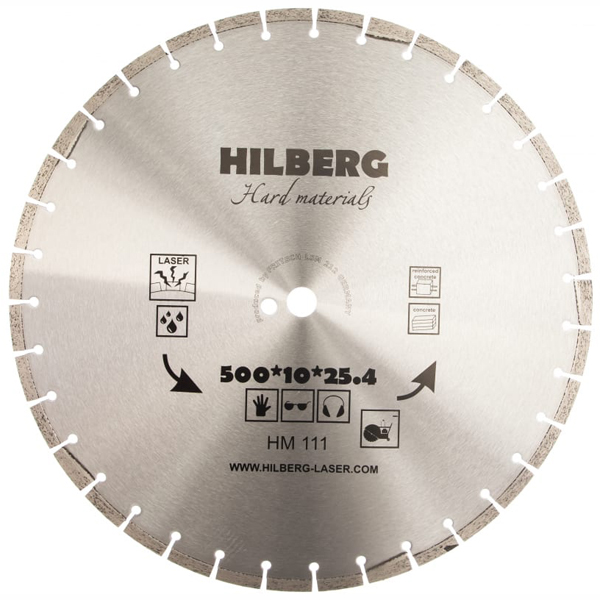 Диск алмазный HILBERG Hard Materials Laser 500 х 25,4/12 мм армированный бетон (HM111)