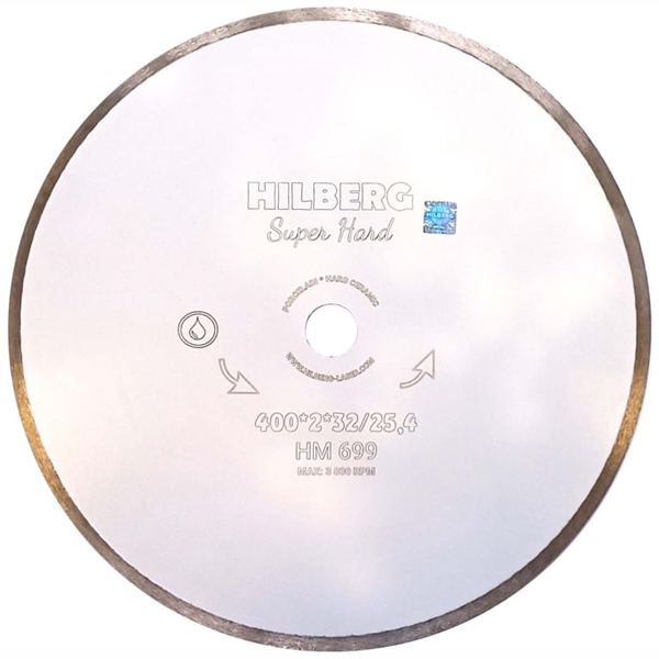 Диск алмазный сплошной HILBERG Super Hard 400 х 32/25,4 мм керамогранит (HM699)
