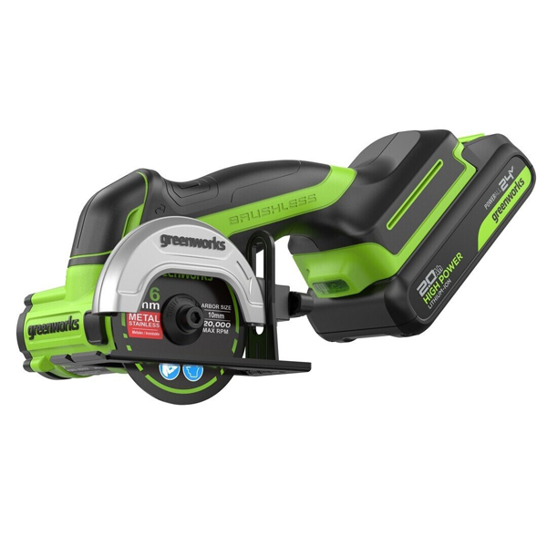 Шлифмашина аккумуляторная угловая Greenworks GD24UCS 1 х 2,0 Ач (3402007CUA)