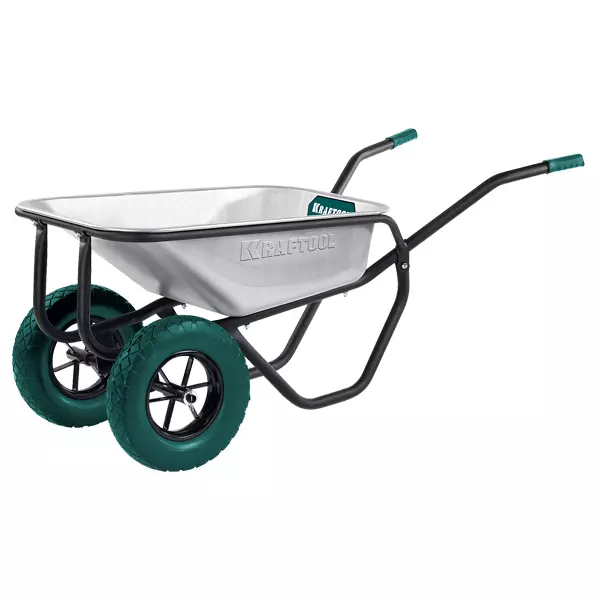 Тачка строительная двухколесная KRAFTOOL MAXDrive-2 110л, 280 кг (39860)
