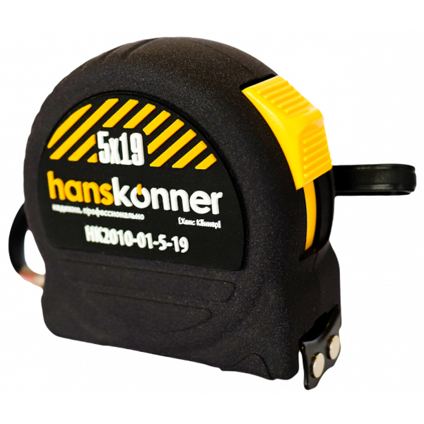 Рулетка Hanskonner MagnetForce1 5 м х 19 мм магнитная, противоударный корпус, полотно - сталь (HK2010-01-5-19)