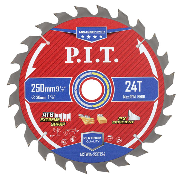Диск пильный по дереву P.I.T. ADVANCE 250 х 24Т х 30 мм ATB (ACTW14-250T24)