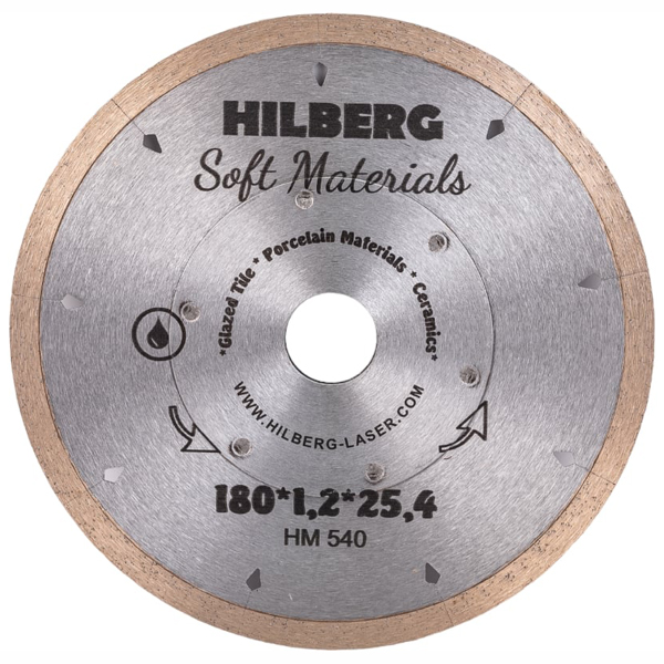 Диск алмазный турбо HILBERG Hyper Thin 180 х 25,4 мм ультратонкий керамогранит (HM540)