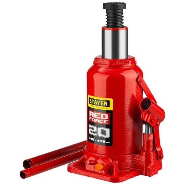 Домкрат гидравлический бутылочный STAYER RED FORCE 242 - 452 мм 20 т (43160-20_z01)