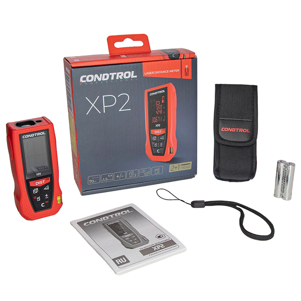 Дальномер лазерный CONDTROL XP2 до 70 м, красный луч, 2 x 1,5В ААА LR03 (1-4-080)