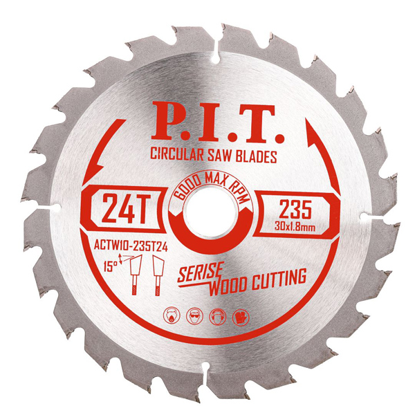 Диск пильный по дереву P.I.T. 235 х 24Т х 30 мм ATB (ACTW10-235T24)