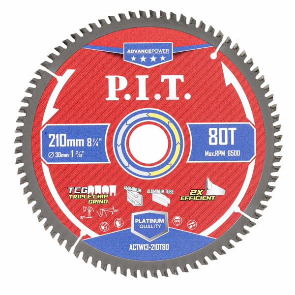 Диск пильный по алюминию P.I.T. ADVANCE 210 х 80T х 30 мм TCG (ACTW13-210T80)