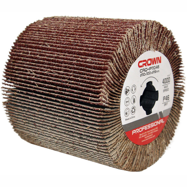 Щетка брашировки CROWN лепестковая абразивная 110 х 100 мм Р46 (CAQ-P11046)