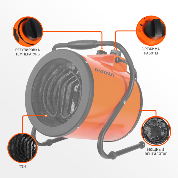 Пушка тепловая электрическая PATRIOT PT-R 5 (633307265)