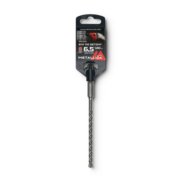 Бур METALLICA Ultra SDS-Plus 6,5 х 160/100 мм, Х-напайка, 4 спирали (905326)
