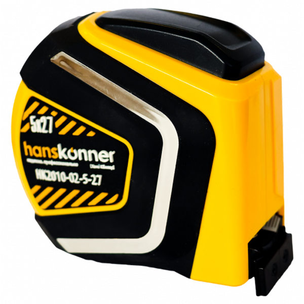 Рулетка Hanskonner MagnetForce2 5 м х 27 мм магнитная, противоударный обрезиненный корпус, автостоп (HK2010-02-5-27)