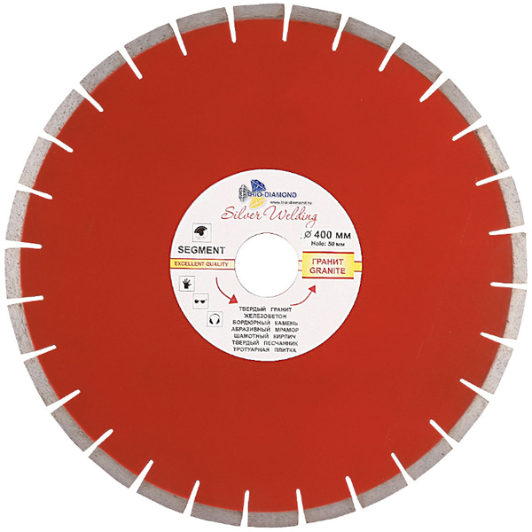 Диск алмазный сегментный TRIO-DIAMOND 400 х 50/32/25,4 мм гранит (SWG903)