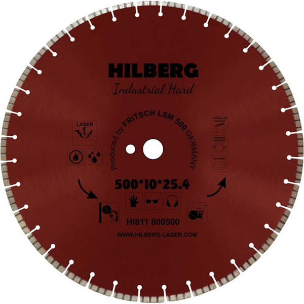 Диск алмазный HILBERG Industrial Hard 500 х 25,4/12 мм армированный бетон (HI811)