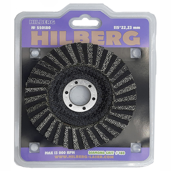 Круг алмазный шлифовальный лепестковый HILBERG Super КЛТ Т180 115 х 22,2 мм (550180)