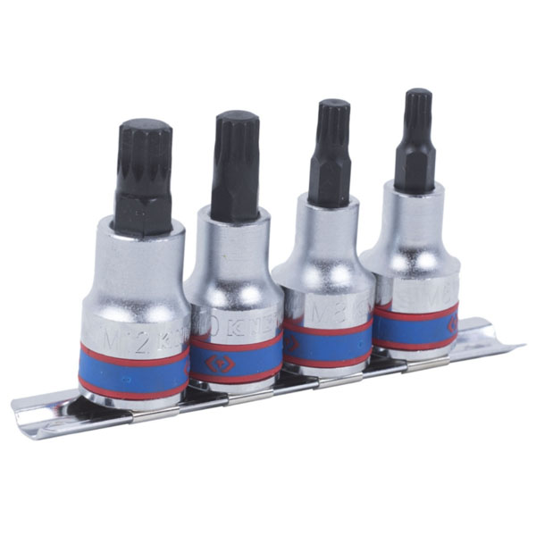 Набор торцевых насадок KING TONY SPLINE 1/2" 4 предмета (4126PR)