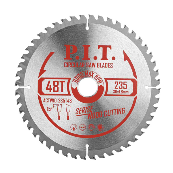 Диск пильный по дереву P.I.T. 235 х 48Т х 30 мм ATB (ACTW10-235T48)