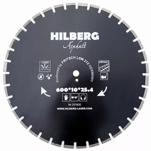 Диск алмазный сегментный HILBERG Asphalt Laser с защитным зубом 600 х 25,4/12 мм асфальт (HM313)