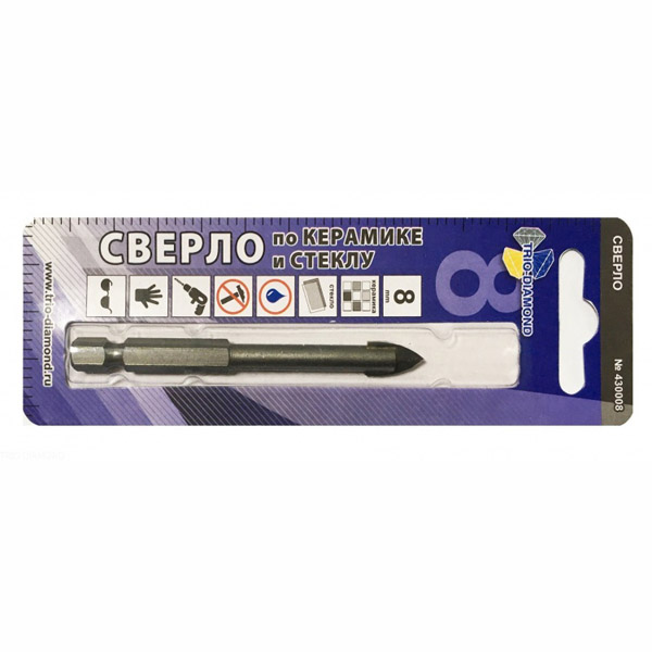 Сверло по керамике и стеклу TRIO-DIAMOND 8 мм (430008)