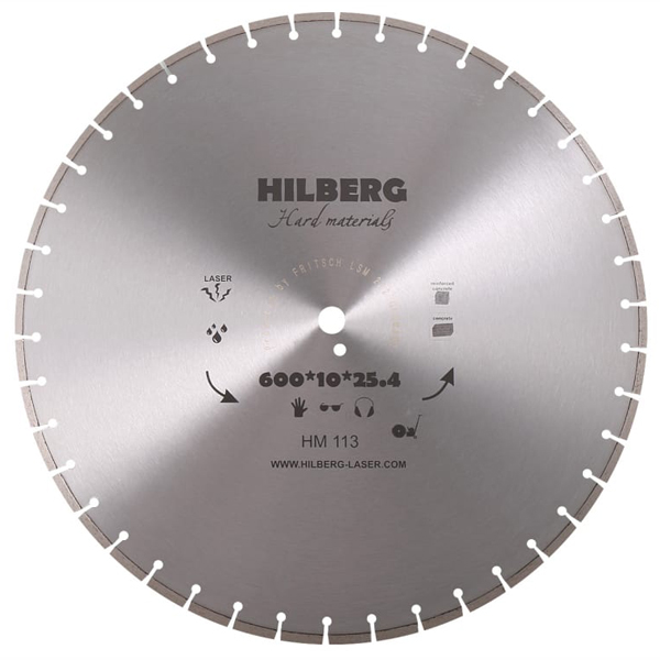 Диск алмазный HILBERG Hard Materials Laser 600 х 25,4/12 мм армированный бетон (HM113)