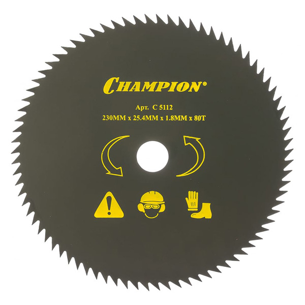 Нож с остроугольными зубцами CHAMPION 80z х 230 х 25,4 мм (C5112)