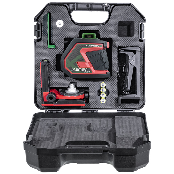 Нивелир лазерный CONDTROL XLINER 360G Kit 1 х 360, 40/80 м, ±0,2 мм/м, зеленый луч, 4 x 1,5В АА LR6 (1-2-408)