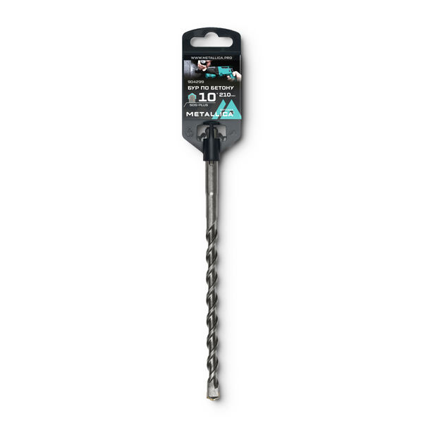 Бур METALLICA Optima SDS-Plus 10 х 210/150 мм, напайка с центром, 2 спирали (904299)