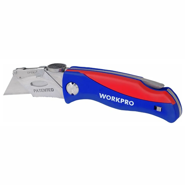 Нож складной быстросменный WORKPRO 165/100 мм + 6 лезвий (WP211006)
