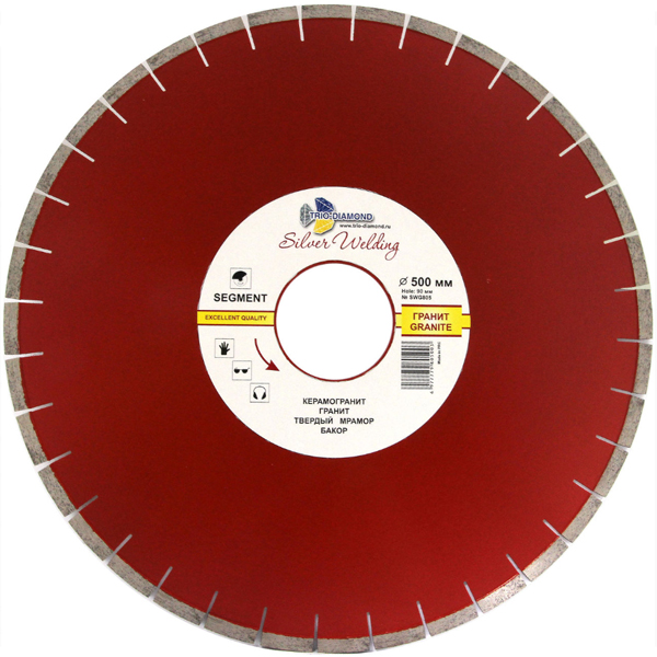 Диск алмазный сегментный TRIO-DIAMOND 500 х 90/60/50/32/25,4 мм гранит (SWG905)