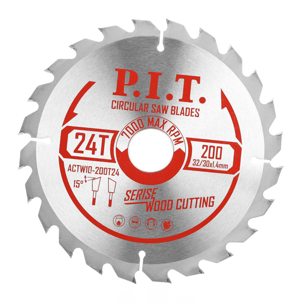 Диск пильный по дереву P.I.T. 200 х 24Т х 32/30 мм ATB (ACTW10-200T24)