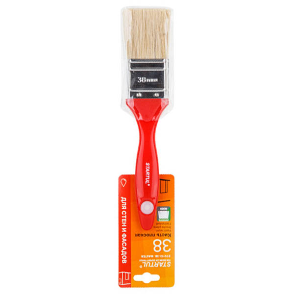 Кисть плоская STARTUL MASTER 38 мм 1,5" смешенная щетина для стен и фасадов (ST0113-38)