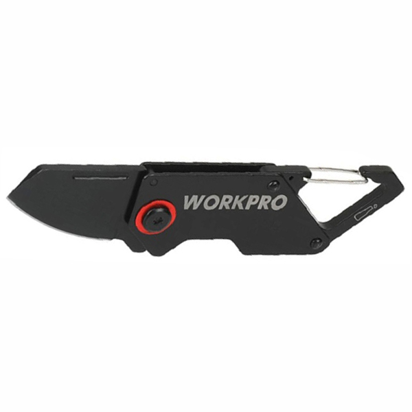 Нож складной с карабином WORKPRO 34/110 мм (WP381009)