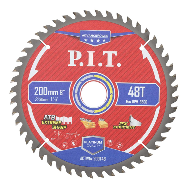 Диск пильный по дереву P.I.T. ADVANCE 200 х 48Т х 30 мм ATB (ACTW14-200T48)