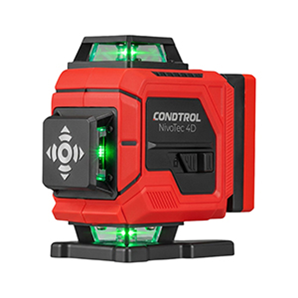 Нивелир лазерный CONDTROL NivoTec 4D 3 х 360, 30/60 м, ±0,3 мм/м, зеленый луч, 3,7В 3000 мАч Li-Ion (1-2-481)
