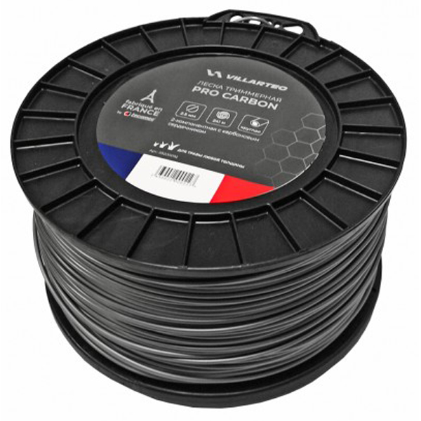 Леска триммерная VILLARTEC Carbon круглого сечения 2,5 мм 241 м (05200092)