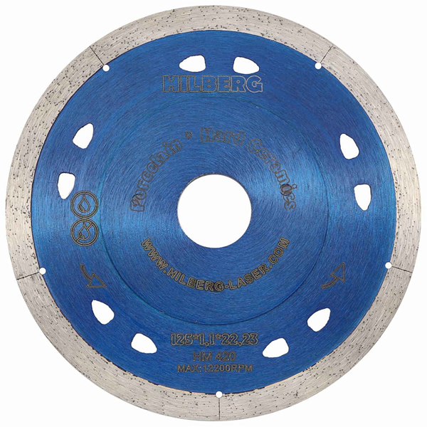 Диск алмазный сплошной HILBERG Extra Thin 125 х 22,2 мм ультратонкий керамогранит (HM420)
